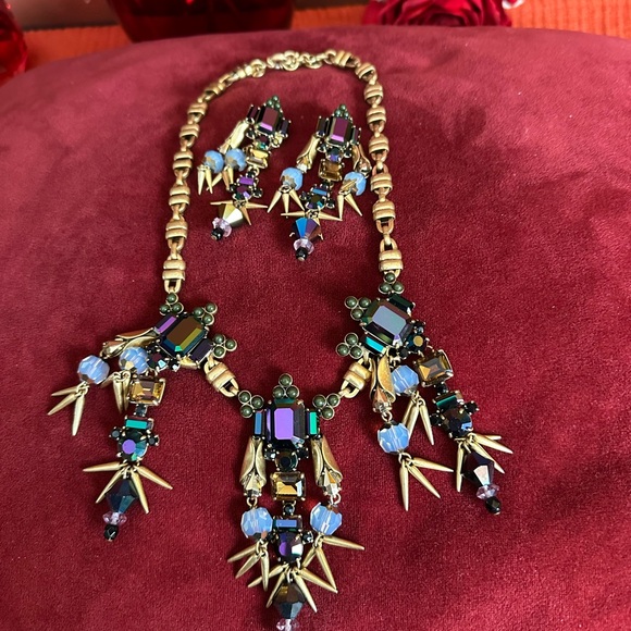 J. Crew Gold and Multicolor Statement Necklace and earring - Picture 2 of 8